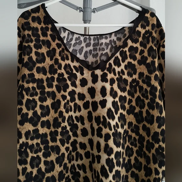 Zara Ruffled Print Leopard Print Top - Picture 5 of 11